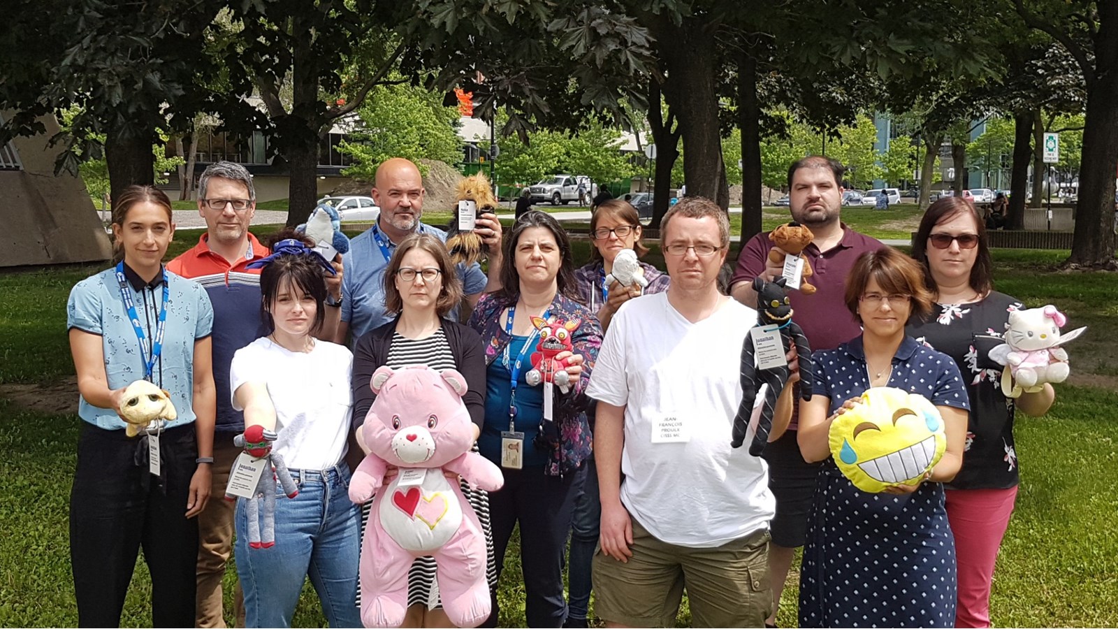 Voici quelques-unes des peluches qui seront remises au 21 députés de la Montérégie dans les prochains jours.