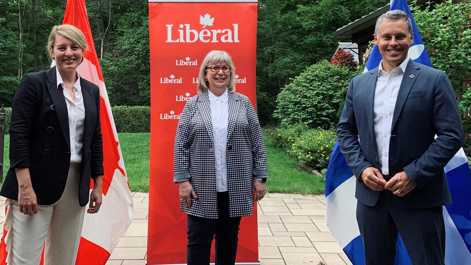 Mme Joly, Mme Gallant, ainsi que le député fédéral de Vaudreuil-Soulanges, Peter Schiefke.