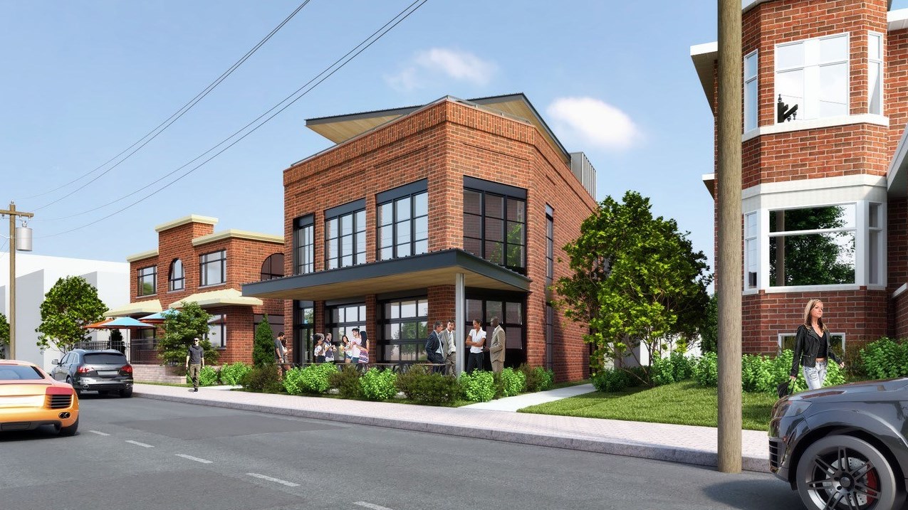 Vue du projet de microbrasserie sur la rue Victoria.