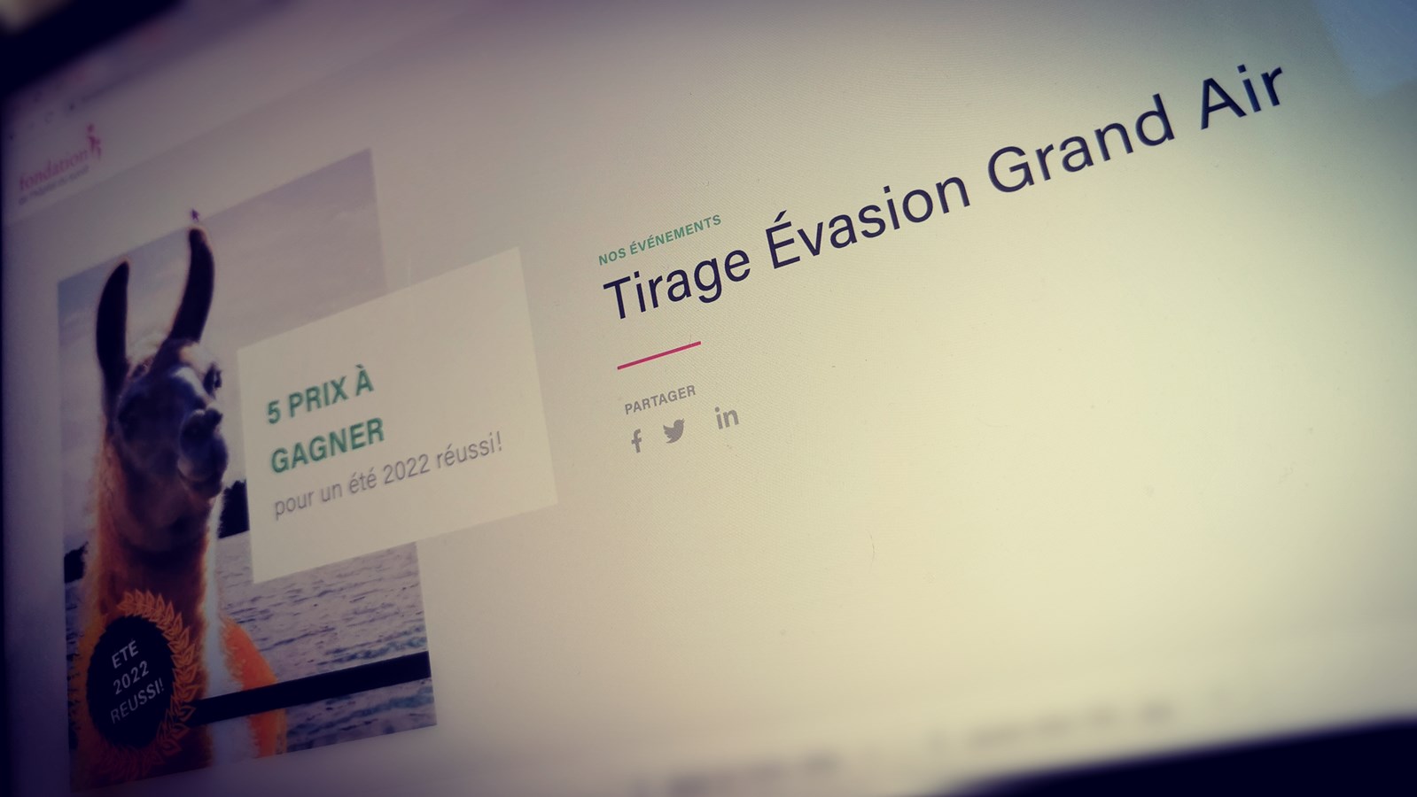 Retour du Tirage Évasion Grand Air au profit de la Fondation de l'Hôpital du Suroît