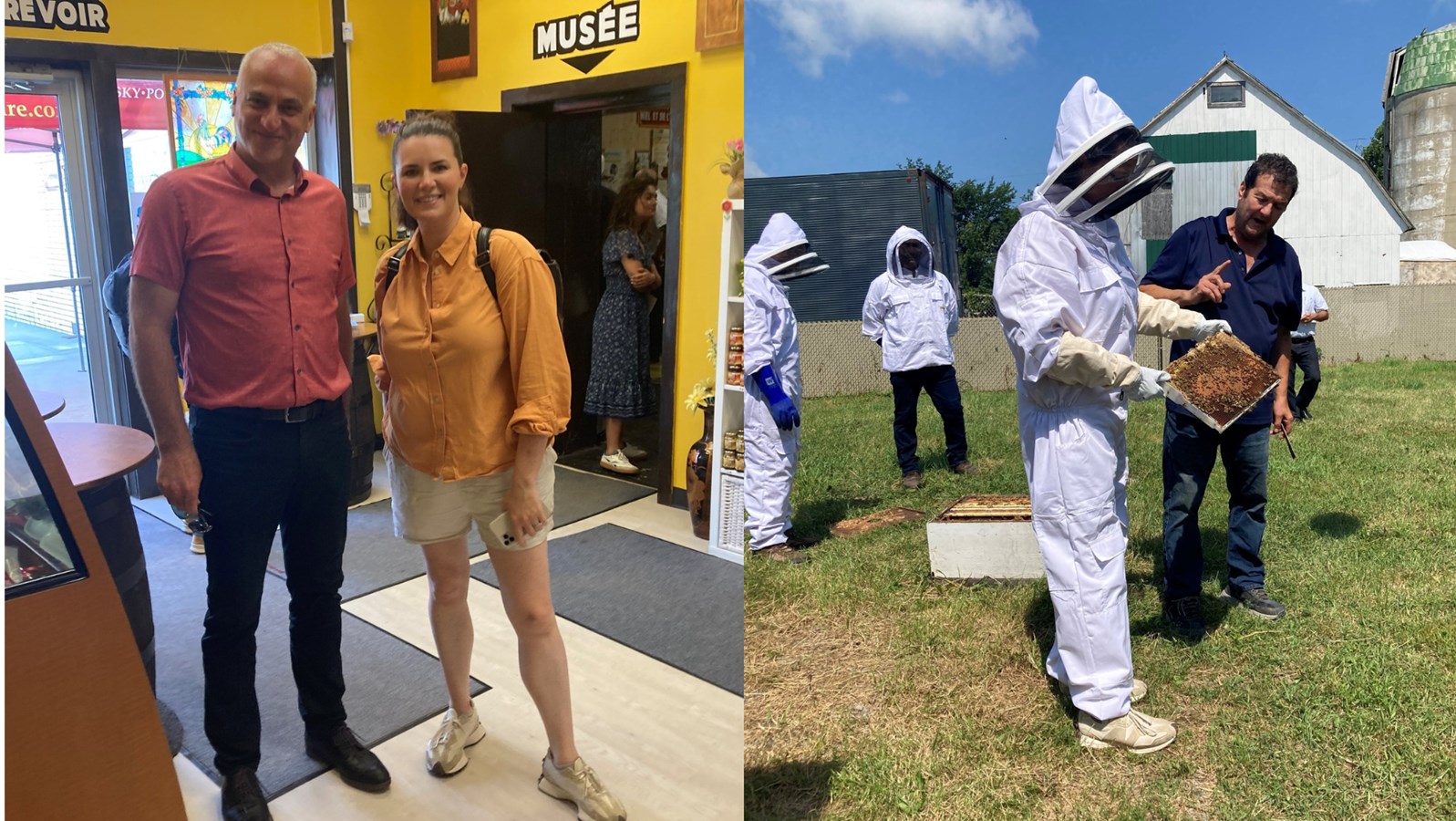 Marie-Ève Janvier visite un producteur de la région