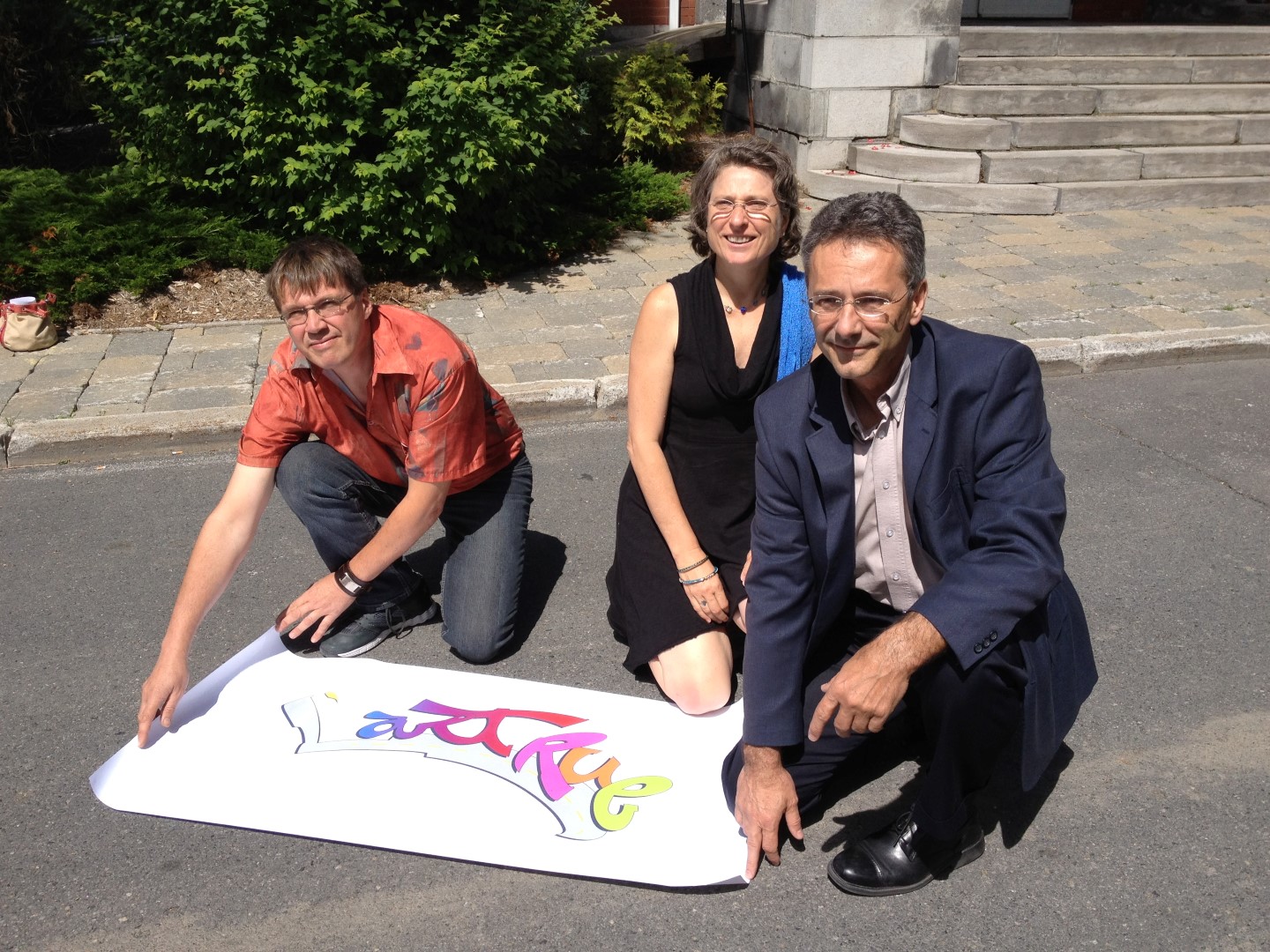 Bruno Huissoud, de la FAQ, Gisèle Dallaire, du Marché champêtre et le maire de Chambly, Denis Lavoie.