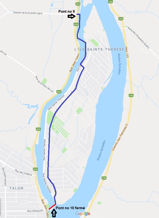 Détour pour le pont n°10.