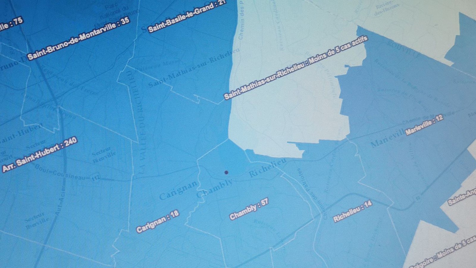 57 nouveaux cas actifs à Chambly 