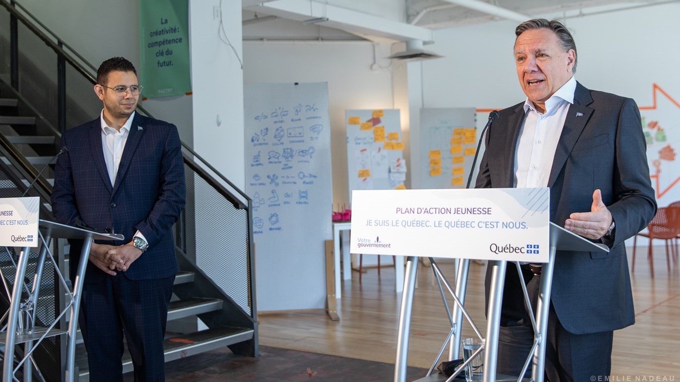 François Legault et Samuel Poulin présentent le Plan d'action jeunesse 2021-2024