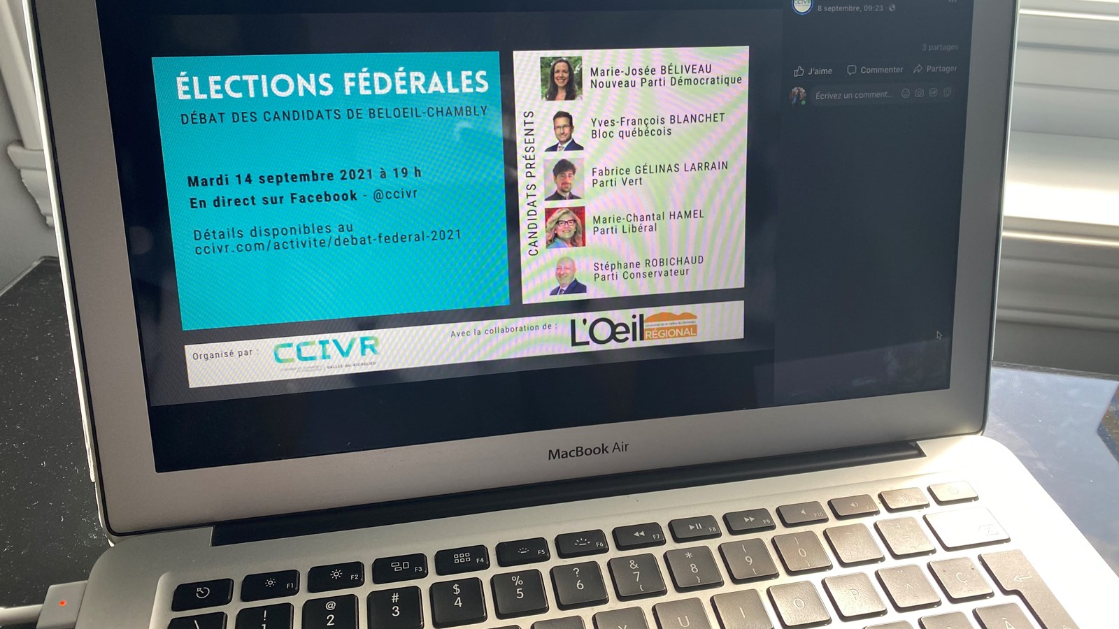 Le débat des candidats de Beloeil-Chambly aura lieu ce soir