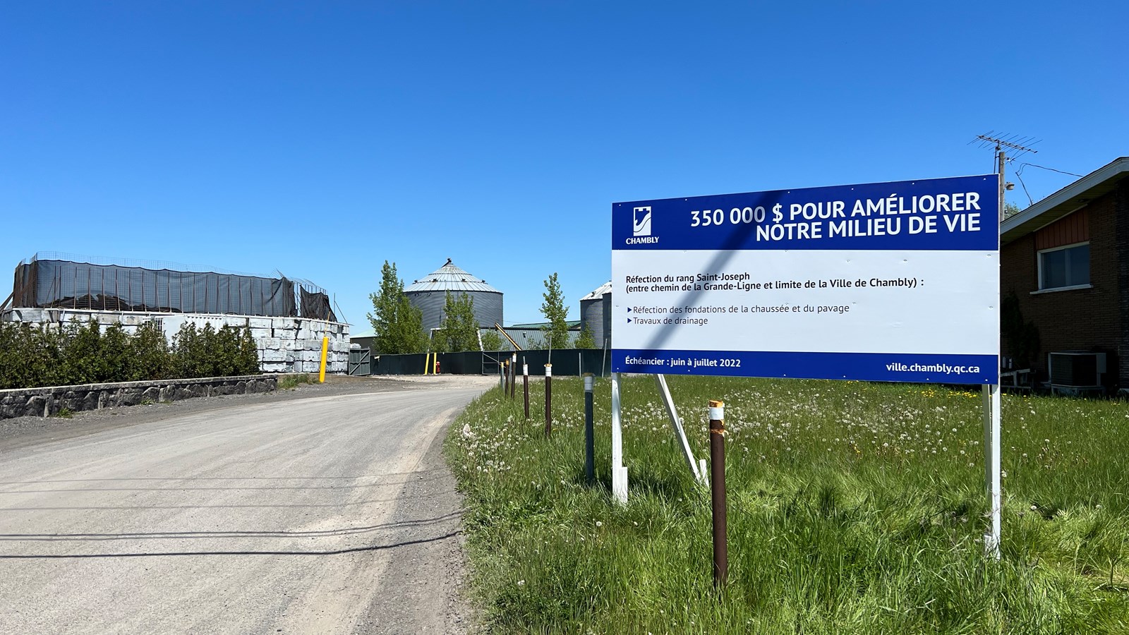 Chambly investit 350 000 $ pour la réfection du rang Saint-Joseph