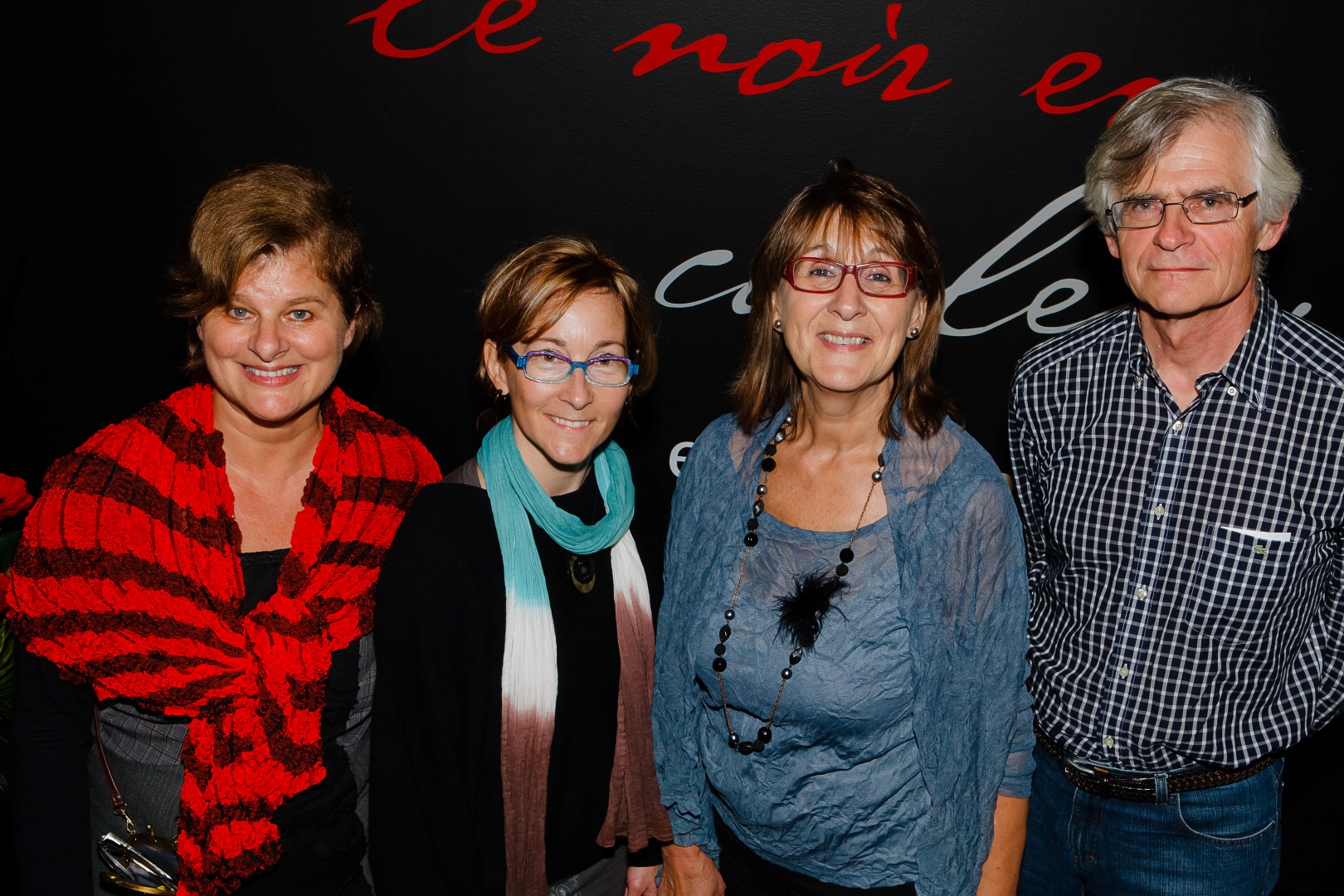 Klayrine Cormier, Chantal Lagacé, Danielle Vary et Michel Lancelôt, tous des artistes de la Vallée-du-Richelieu, ont tous mérité des prix dans le cadre de l'exposition concours du Musée des beaux-arts de Mont-Saint-Hilaire. (Photo : Patrick Maher)