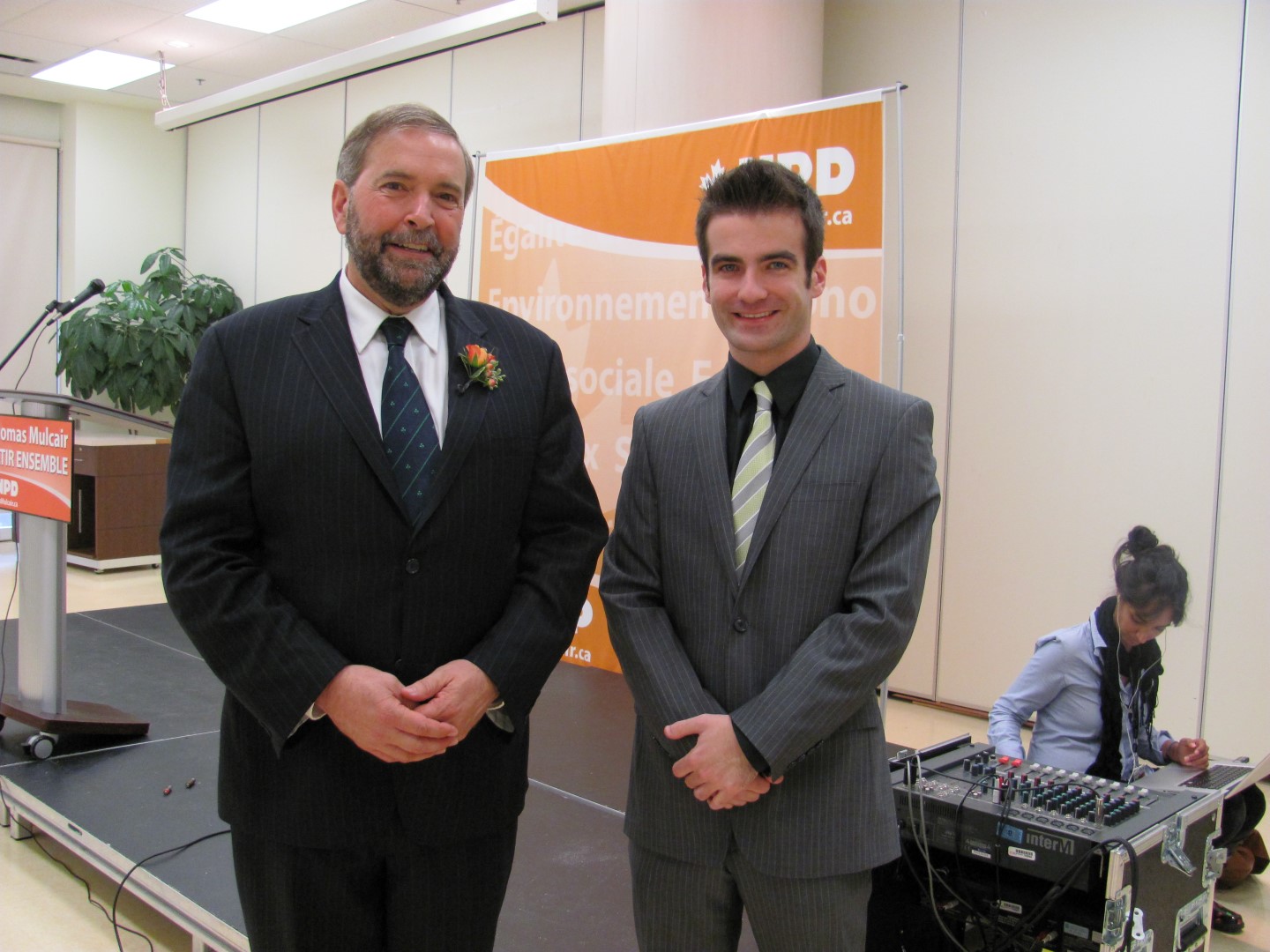 Le député d’Outremont, Thomas Mulcair, peut compter sur l’appui de son collègue de Chambly-Borduas, Matthew Dubé, dans la course à la chefferie du Nouveau Parti démocratique. (Photo : Courtoisie)