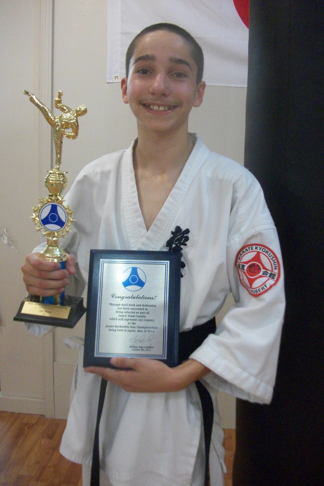 Simon Gladu a remporté le Championnat canadien de karaté chez les 11-12 ans. (Photo : Courtoisie)