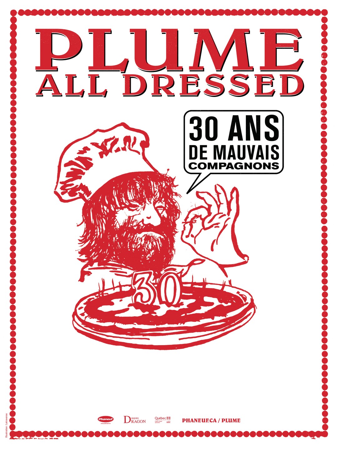 Il n’existe que très peu de photos de Plume Latraverse. Ce qui le représente le mieux : ce dessin. (Photo : Courtoisie)