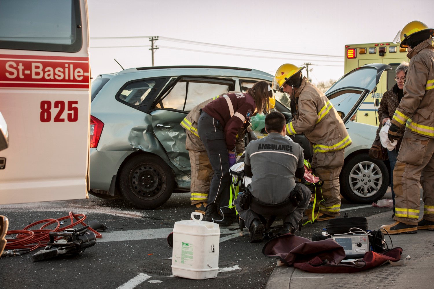 Accident avec blessés à Saint-Basile-le-Grand