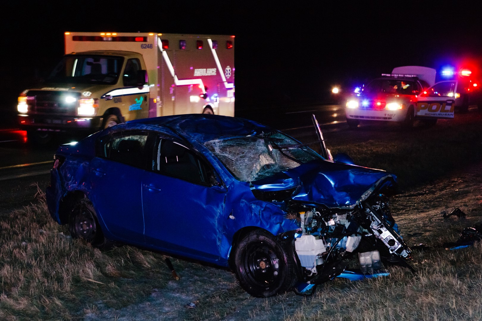 Violente collision sur le boulevard Sir-Wilfrid-Laurier à Saint-Basile-le-Grand