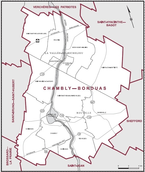 La nouvelle circonscription de Chambly-Borduas, qui s'appellera Ozias-Leduc.