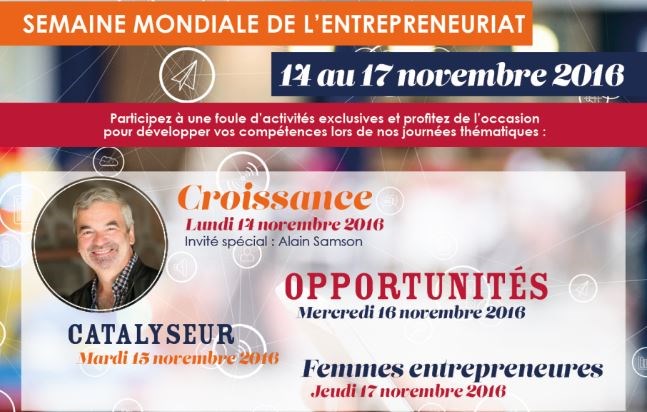 Le CLD de La Vallée-du-Richelieu dévoile la programmation de la Semaine mondiale de l’entrepreneuriat 2016