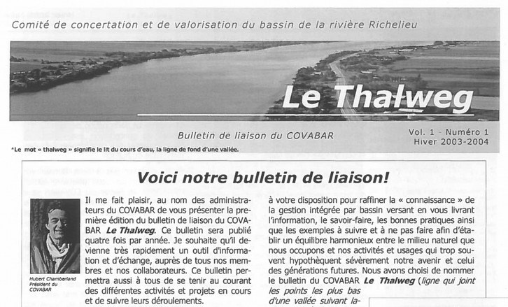 Rivière Richelieu: retour du magazine Le Thalweg au Covabar