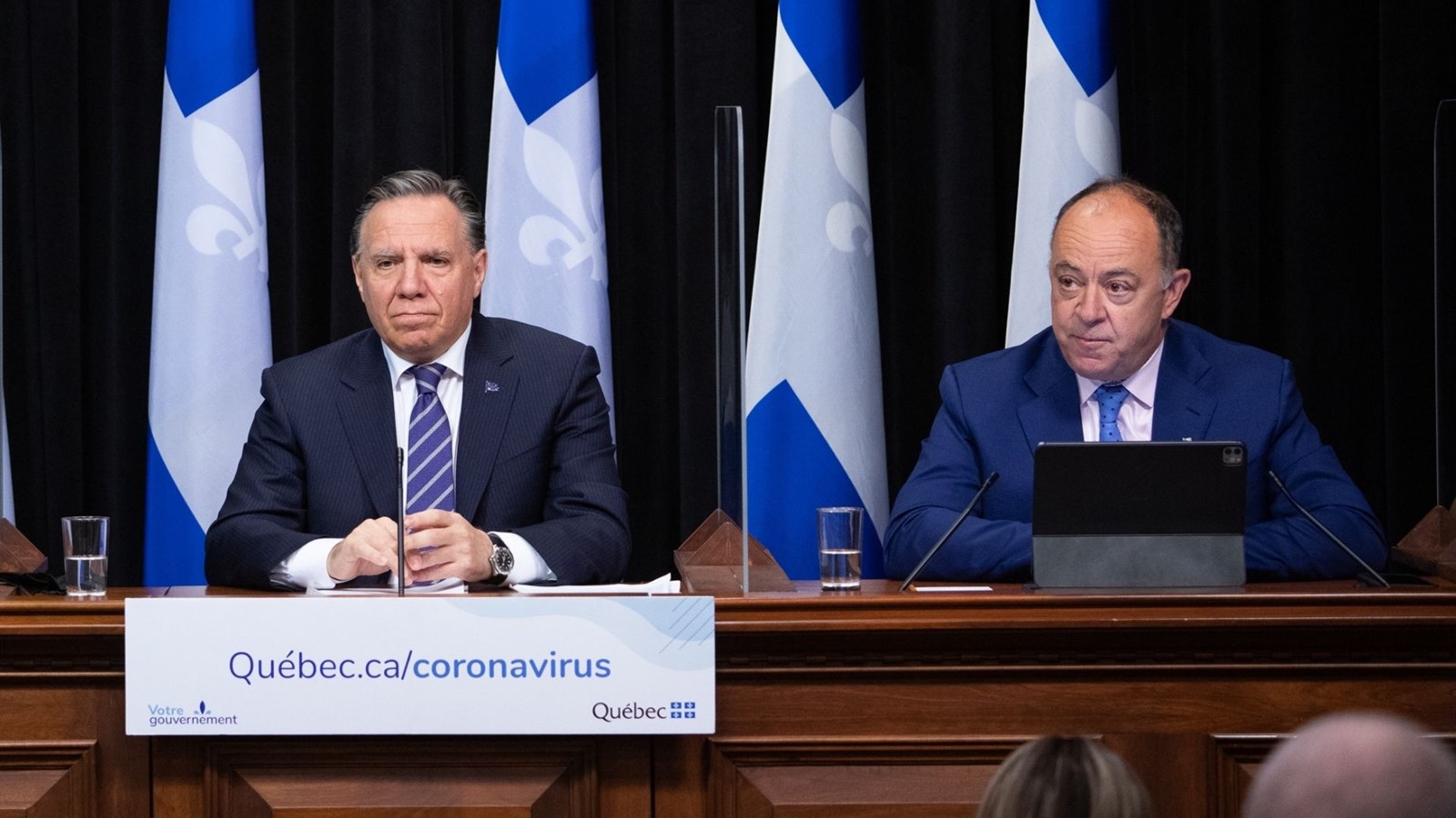 François Legault, premier ministre et le ministre de la Santé, Christian Dubé