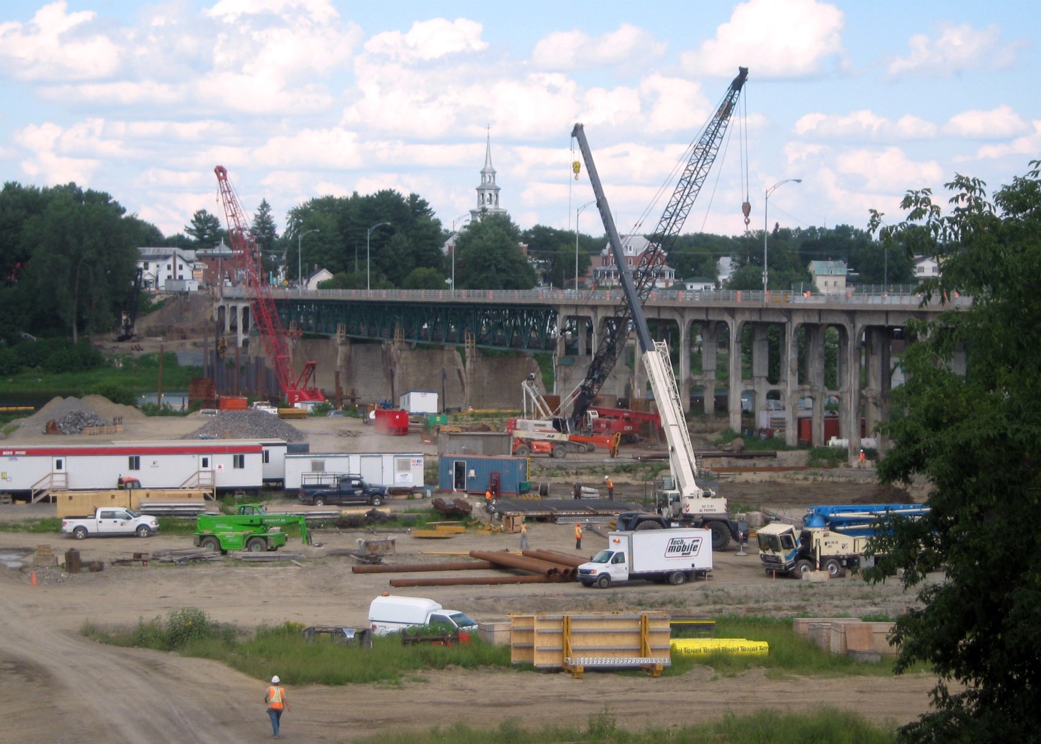 Le chantier du pont David-Laperrière. (Photo : Sébastien Lacroix)