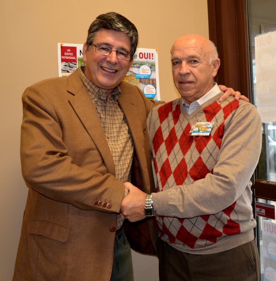 Sylvain Simard, ancien député de Richelieu, et Émile Parent, représentant officiel du camp du oui.