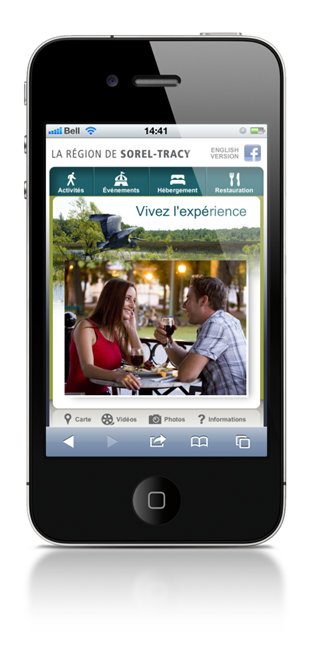 Tant sur le dépliant touristique que sur la carte vélo, on retrouve un code QR (Quick Response), qui permet aux détenteurs de téléphones intelligents et de tablettes électroniques d’accéder directement à la version mobile du site Internet www.tourismeregionsoreltracy.com au lieu de la version standard.