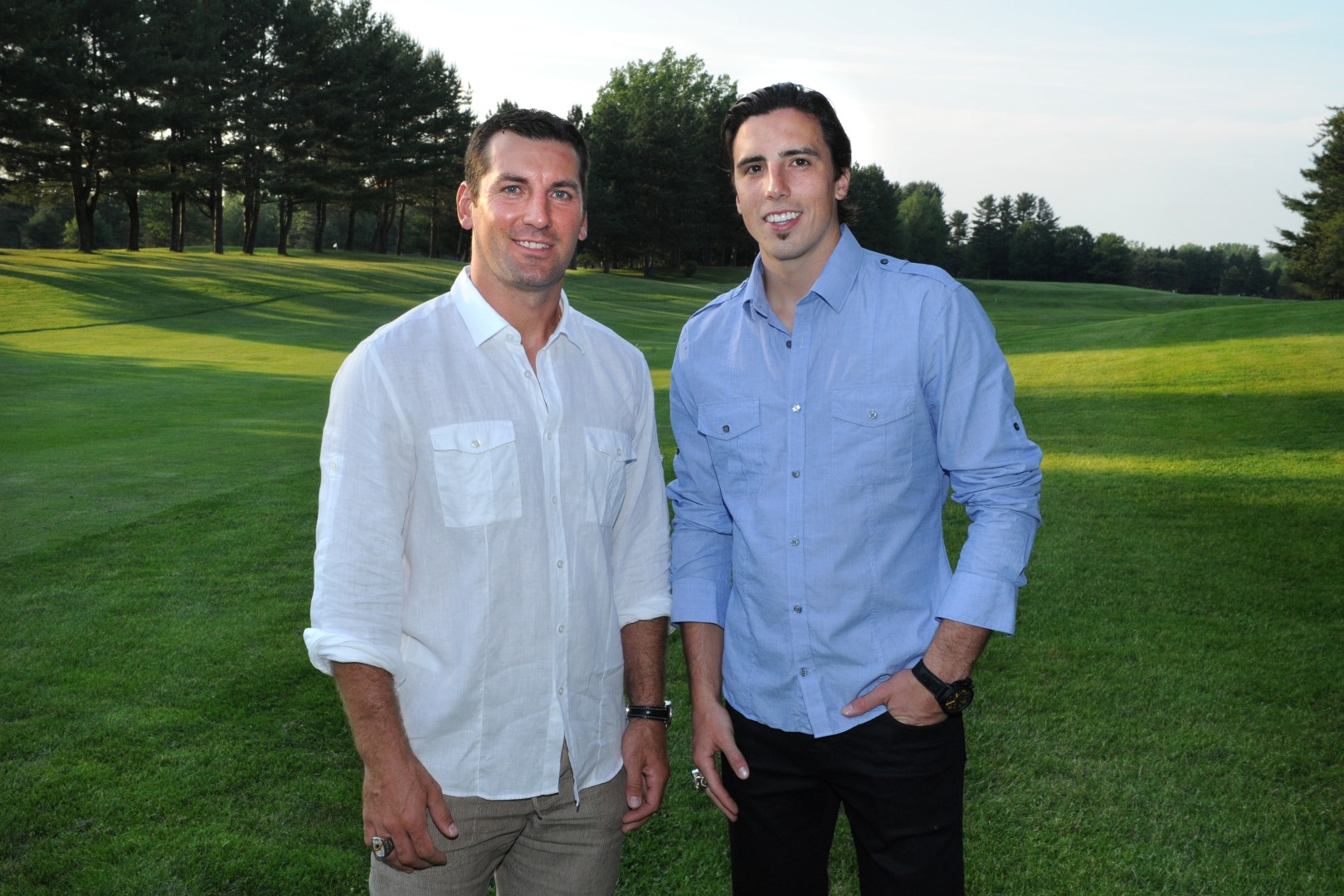 Les coprésidents d’honneur, les hockeyeurs professionnels sorelois François Beauchemin et Marc-André Fleury.