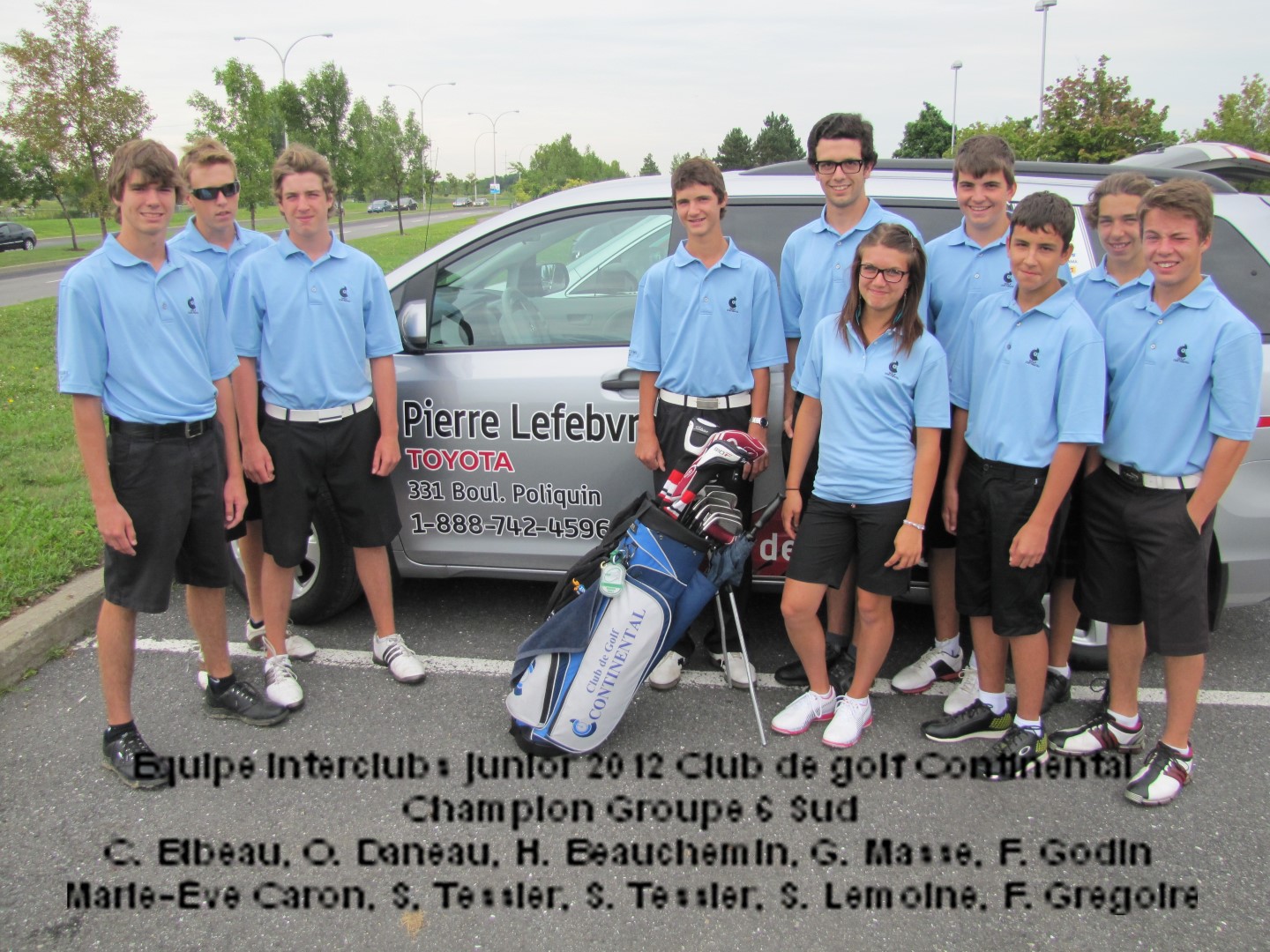 L’Interclub junior du Club de golf Continental, composé de Charles Bibeau, Olivier Daneau, Hugo Beauchemin, Gabriel Massé, Francis Godin, Marie-Ève Caron, Scott Tessier, Samuel Tessier, Samuel Lemoine et Félix Grégoire.