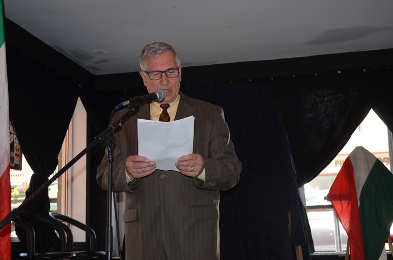 Réjean Dauplaise lors de la cérémonie à la mémoire du 150e anniversaire de Wolfred Nelson, qui a habité au coin de la rue Charlotte et du Prince à une époque où la ville de Sorel-Tracy s’appelait William-Henry.