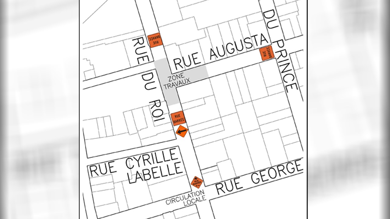 Voici le plan de la fermeture des rues ciblées par les travaux d'aqueduc.