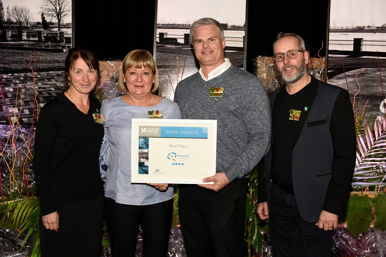 Marie Forest, Dominique Ouellet, conseillère, David Gagné et Marc-André Paquin.