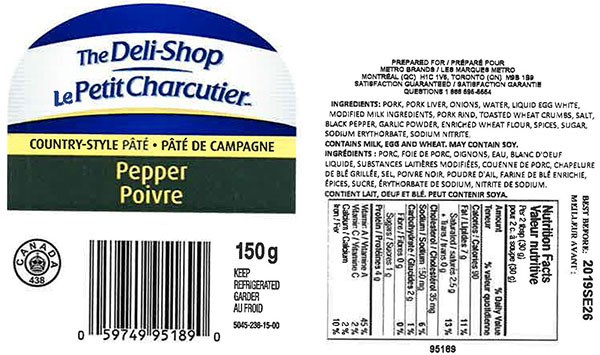 Rappel de certains Pâtés de marque Le Petit Charcutier 