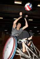 Joueur handicap  de rudby au Coll ge Lionel Groulx le 29 mai 2010.©photo p p