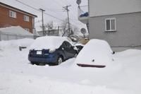 (Photo Simon Dessureault)Les automobiles étaient enterrées sous la neige en cette matinée du 10 mars.