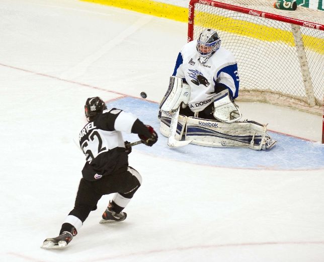 L'attaquant Danick Martel a réalisé son premier tour du chapeau face aux champions en titre de la Coupe du Président, les Sea Dogs de Saint Jean.