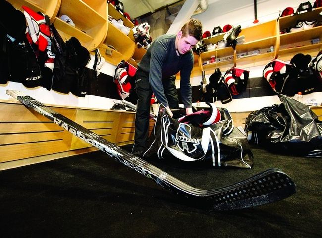 Le défenseur Xavier Ouellet a vidé son casier cette semaine. Il a par la suite joint les rangs des Griffins de Grand Rapids pour les séries éliminatoires de la Ligue américaine de hockey.