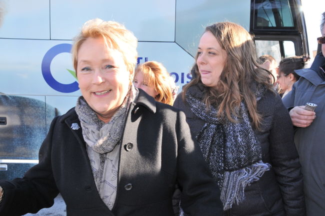 La première ministre du Québec, Pauline Marois, était à Sainte-
Thérèse, vendredi matin.