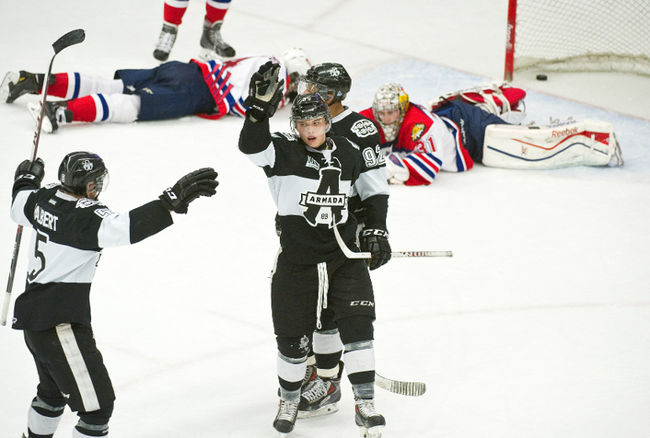 Nikita Jevpalovs a enfilé son 5e but des séries dans la victoire de l'Armada qui a éliminé les Wildcats de Moncton en six matchs.