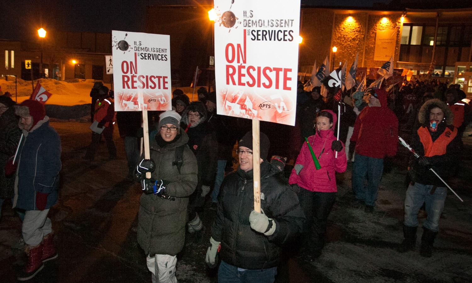 Manifestation au Collège Lionel-Groulx