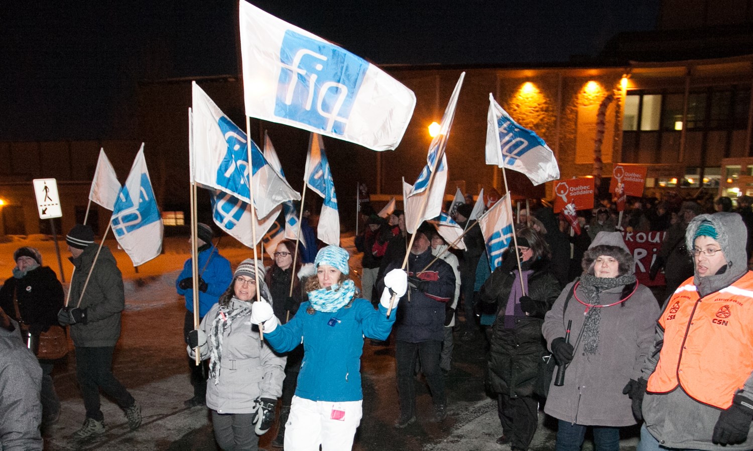Manifestation au Collège Lionel-Groulx