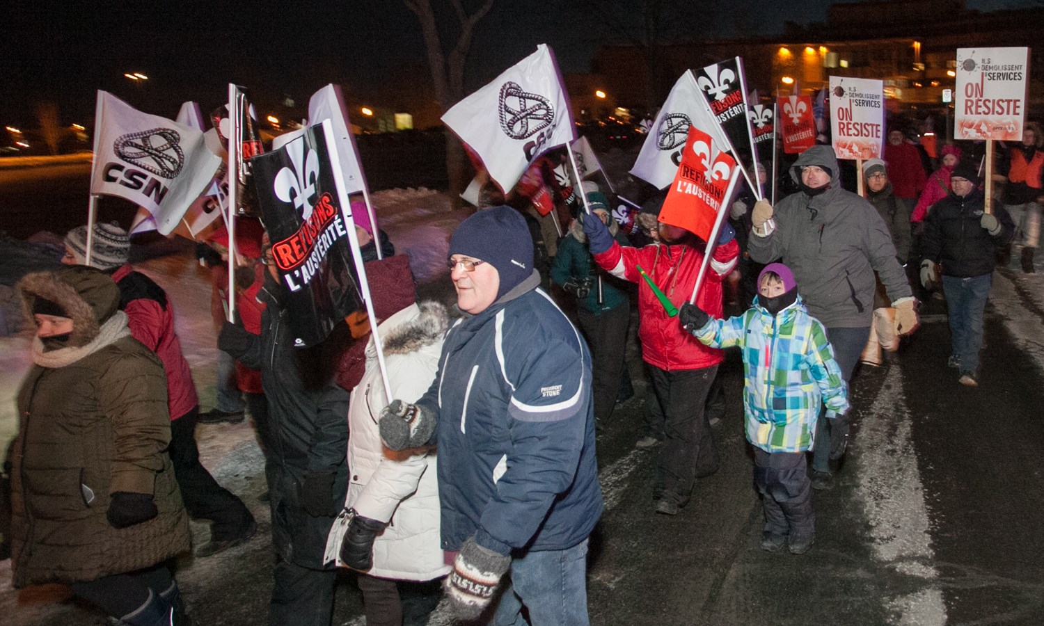 Manifestation au Collège Lionel-Groulx