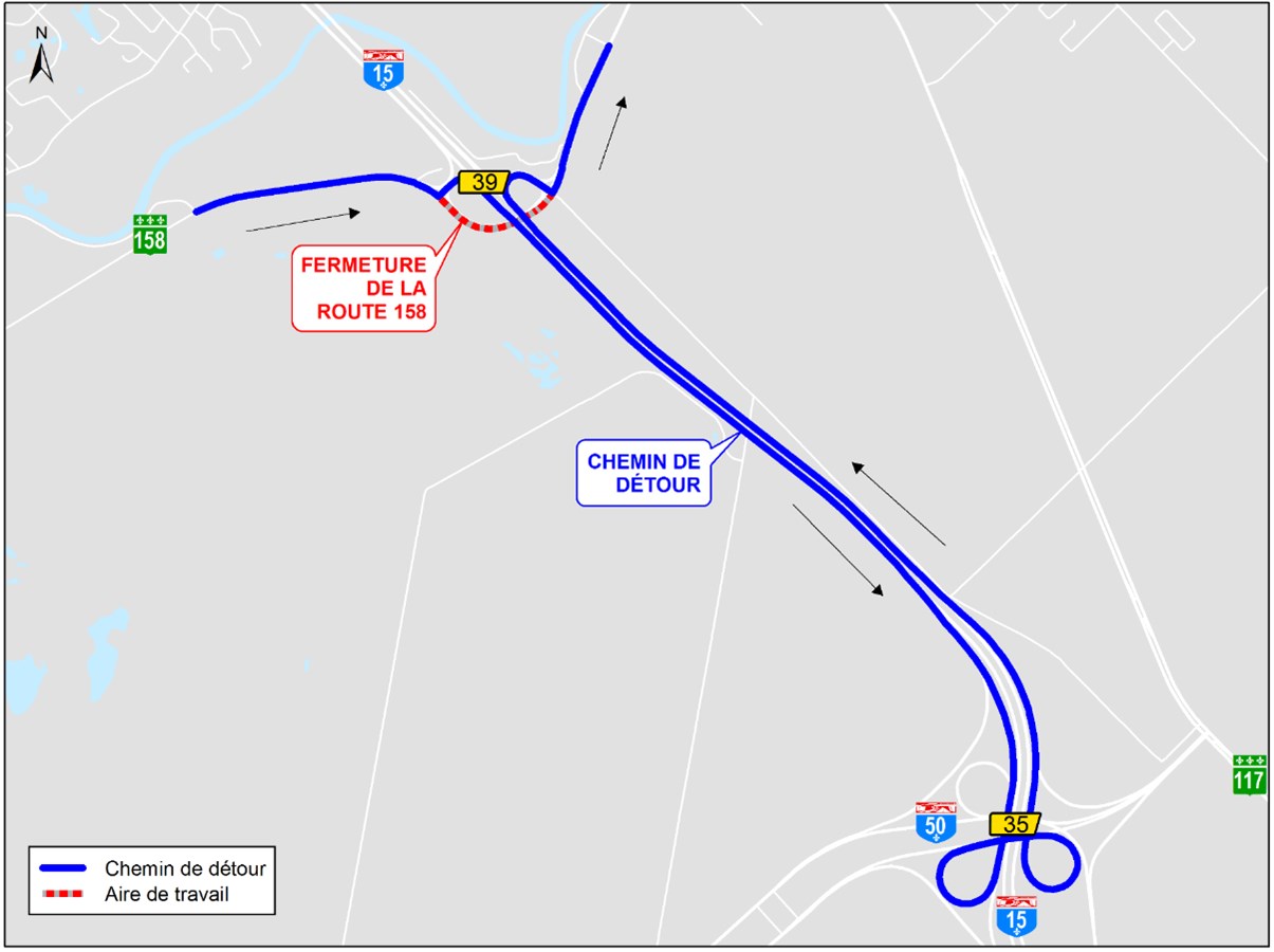 Travaux d’asphaltage et de remplacement de ponceaux sur la route 158