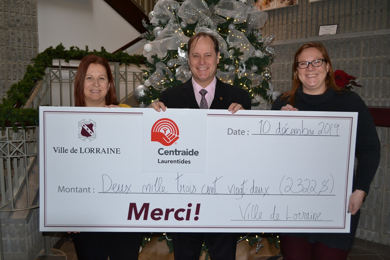 La Ville de Lorraine a atteint 2332$ en neuf semaines.
