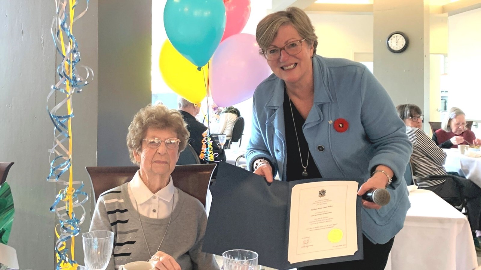 La Ville de Sainte-Thérèse souligne les 100 ans de Marie-Laure Filion