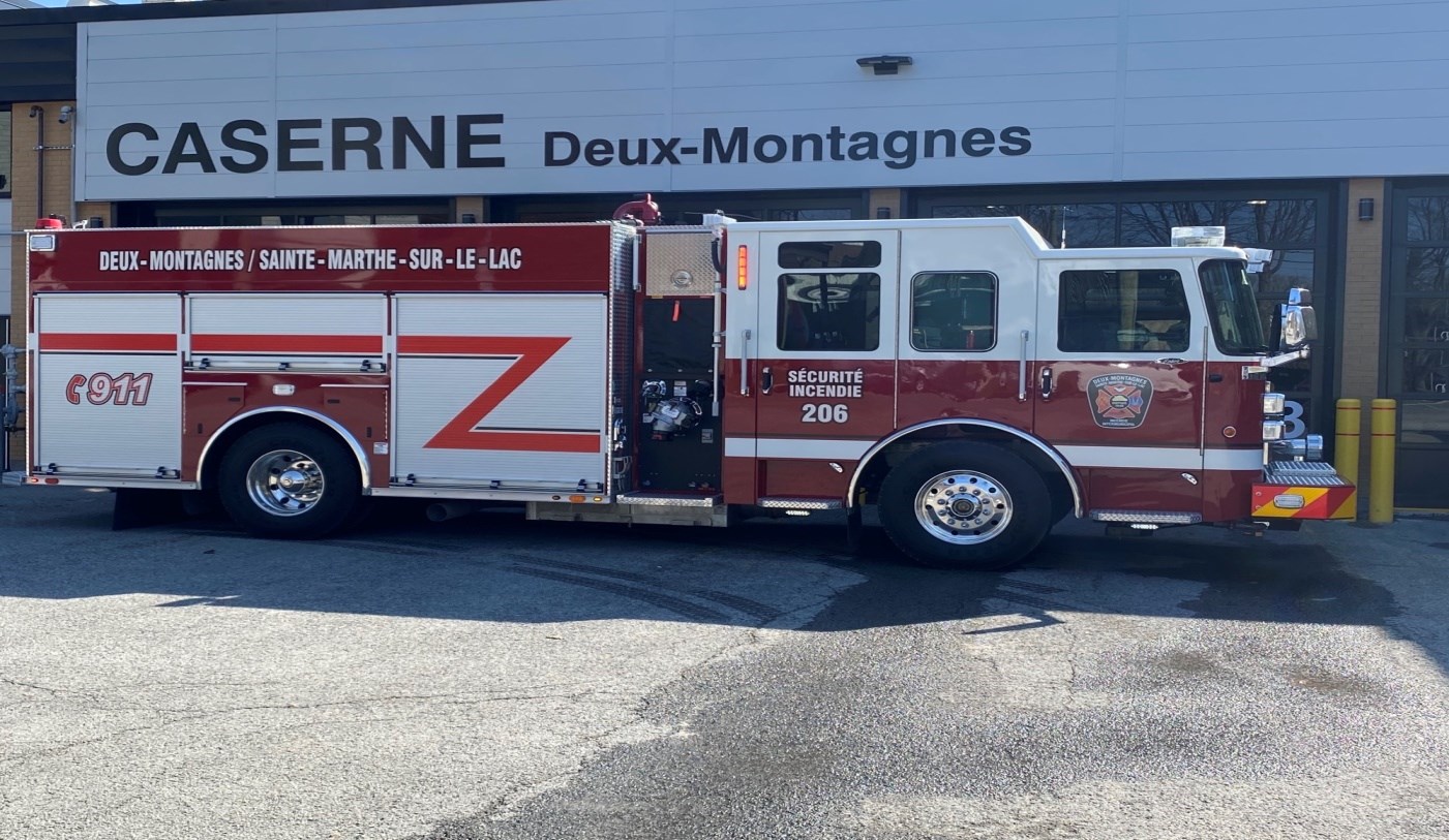 Un nouveau camion autopompe pour le ervice de sécurité incendie intermunicipal Deux-Montagnes/Sainte-Marthe-sur-le-Lac