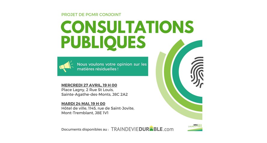 Consultations publiques sur la gestion des matières résiduelles