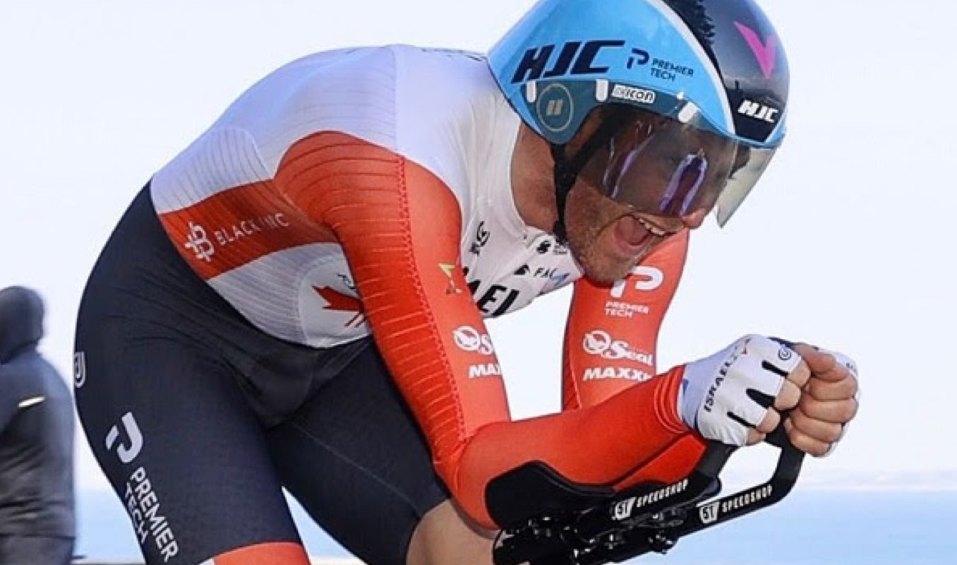 Hugo Houle a été le plus rapide sur le parcours de 7,5 kilomètres dans les rues d’Hondarribia.