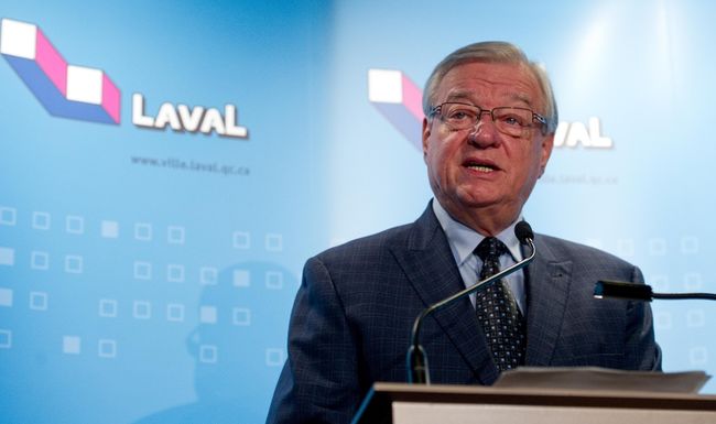 Gilles Vaillancourt, a annoncé sa démission, vendredi, à l’hôtel de ville de Laval.