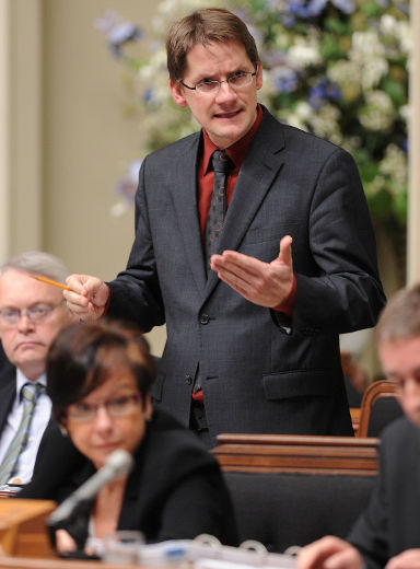 <p>Periode de questions a l'Assemblee Nationale de Quebec, mardi le 13 novembre 2012. Le ministre des transports Sylvain Gaudreault.</p><p>STEVENS LEBLANC/JOURNAL DE QUEBEC/AGENCE QMI)