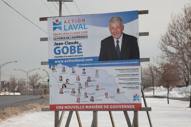 Cette pancarte de Jean-Claude Gobé était toujours en place à l’intersection des boulevards Saint-Martin et Laval au moment de mettre en ligne.
