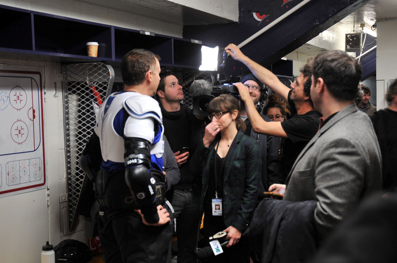 Philippe Falardeau et Patrick Huard en tournage à Laval