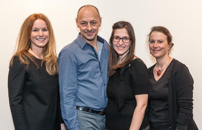 Sur la photo, les  quatre membres du comité provisoire, Guylaine Archambault, Musée Armand-Frappier, Mario Borges, Théâtre Bluff, Patricia Lopraino, La Centrale des artistes et Marie-Claude Dion, Collège Montmorency